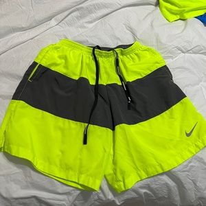Neon Nike, running shorts M